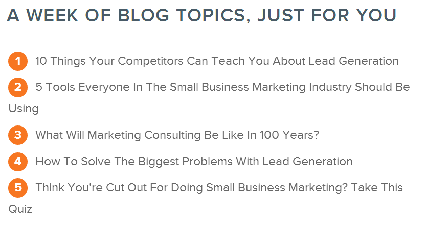week of blog topics